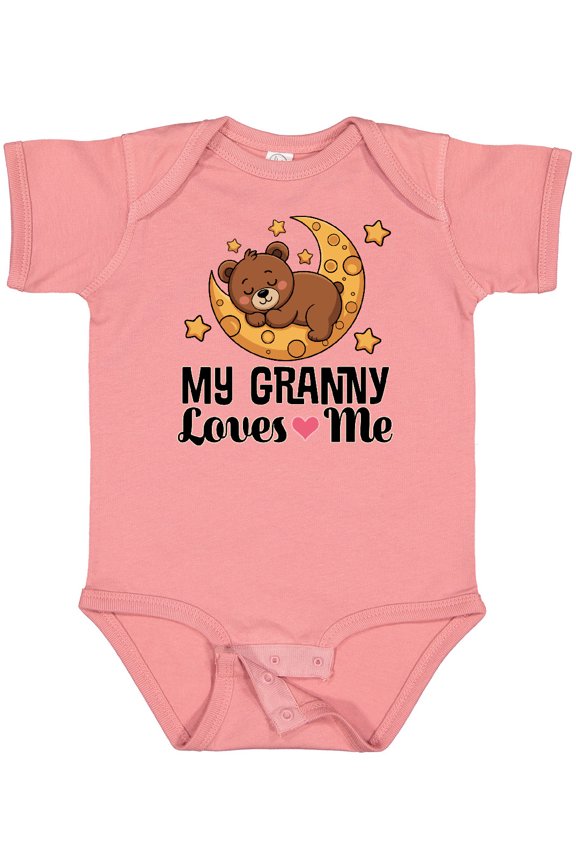 My Granny Loves Me Grandchild Bear Boys or Girls Baby Bodysuit