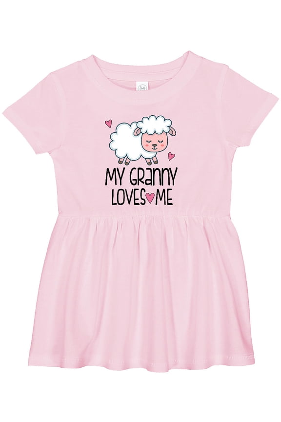 My Granny Loves Me Granddaughter Lamb Girls Baby Dress