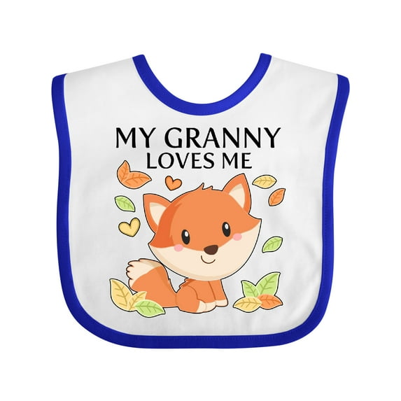 Inktastic My Granny Loves Me- Little Fox Boys or Girls Baby Bib