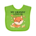 thumbnail image 1 of Inktastic My Granny Loves Me- Little Fox Boys or Girls Baby Bib, 1 of 4