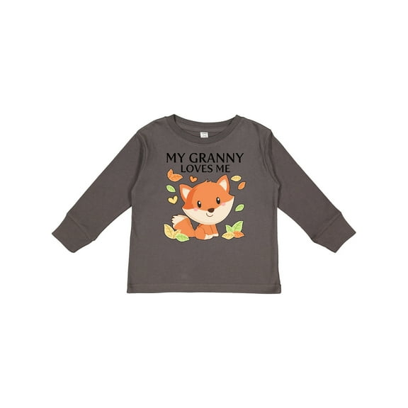 Inktastic My Granny Loves Me- Little Fox Boys or Girls Long Sleeve Toddler T-Shirt