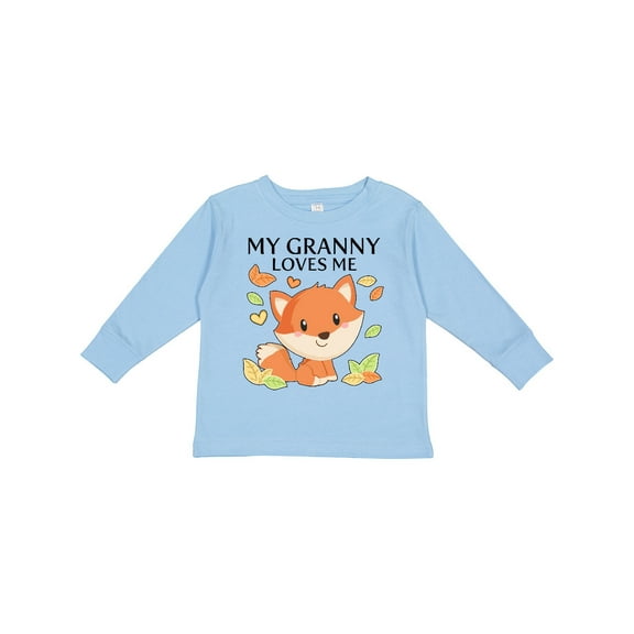 Inktastic My Granny Loves Me- Little Fox Boys or Girls Long Sleeve Toddler T-Shirt