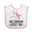 thumbnail image 1 of Inktastic My Granny Loves Me Unicorn Girls Baby Bib, 1 of 4