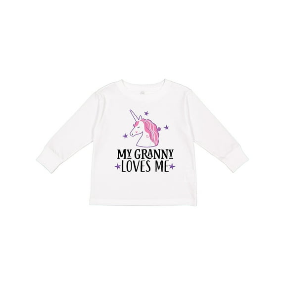 Inktastic My Granny Loves Me Unicorn Girls Long Sleeve Toddler T-Shirt