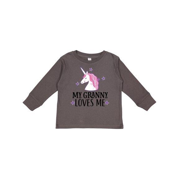 Inktastic My Granny Loves Me Unicorn Girls Long Sleeve Toddler T-Shirt