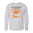 thumbnail image 1 of Inktastic My Granny Loves Me- little fox Long Sleeve Youth T-Shirt, 1 of 5