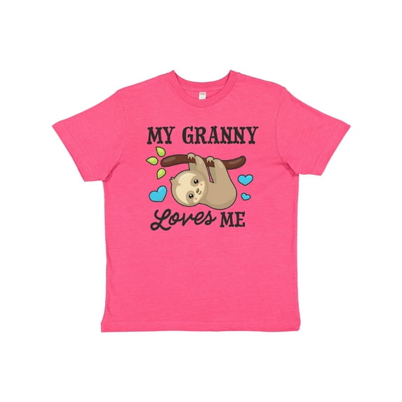 Inktastic My Granny Loves Me with Sloth and Hearts Youth T-Shirt