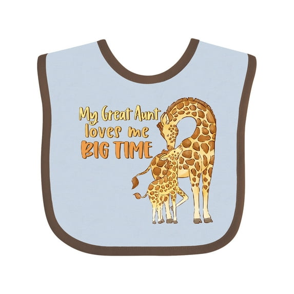 Inktastic My Great Aunt Loves Me Big Time Cute Giraffe Family Boys or Girls Baby Bib
