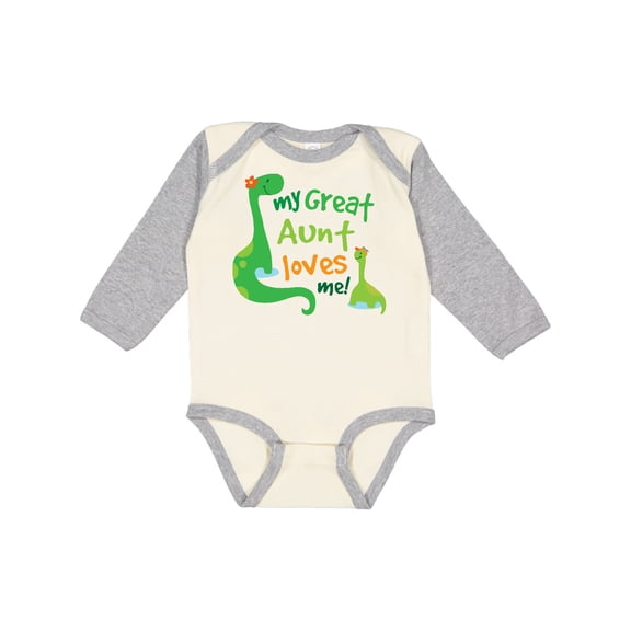 Inktastic My Great Aunt Loves Me Boys Long Sleeve Baby Bodysuit