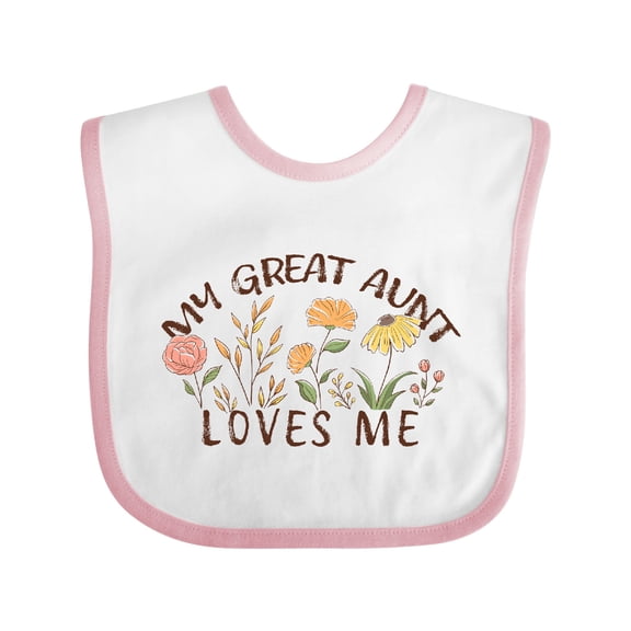Inktastic My Great Aunt Loves Me Boys or Girls Baby Bib