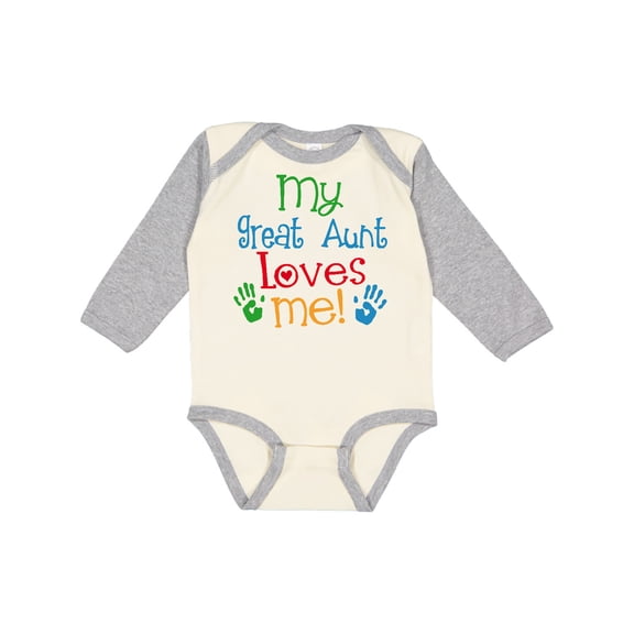 Inktastic My Great Aunt Loves Me Boys or Girls Long Sleeve Baby Bodysuit