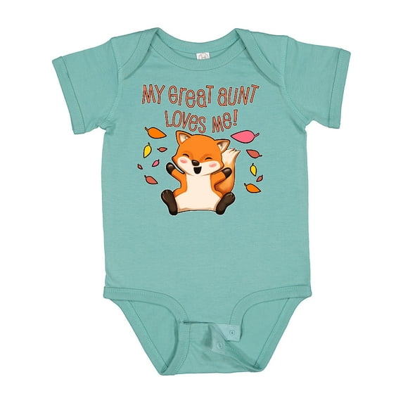 Inktastic My Great Aunt Loves Me Cute Baby Fox Boys or Girls Baby Bodysuit