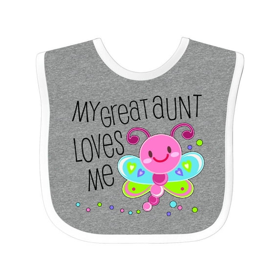 Inktastic My Great Aunt Loves Me Cute Dragonfly Boys or Girls Baby Bib