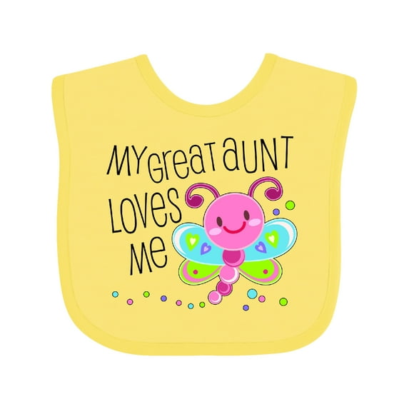 Inktastic My Great Aunt Loves Me Cute Dragonfly Boys or Girls Baby Bib