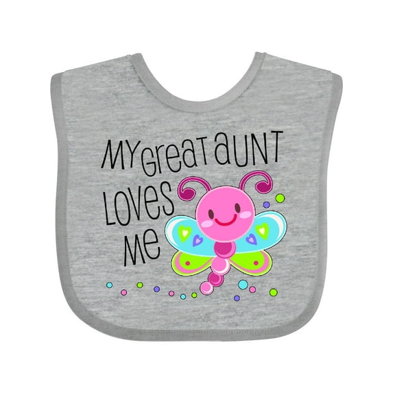 Inktastic My Great Aunt Loves Me Cute Dragonfly Boys or Girls Baby Bib