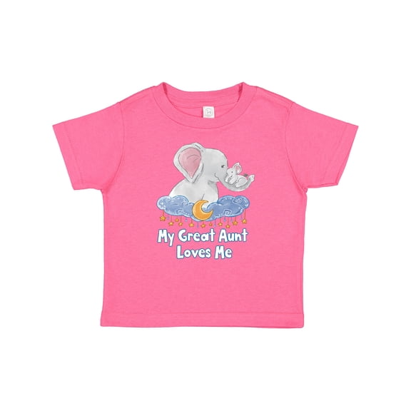 Inktastic My Great Aunt Loves Me Cute Elephants Clouds Moon and Stars Boys or Girls Baby T-Shirt