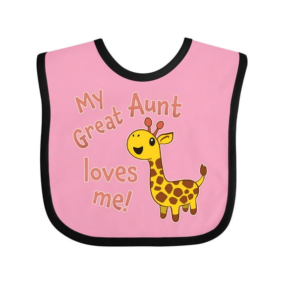 Inktastic My Great Aunt Loves Me Cute Giraffe Boys or Girls Baby Bib