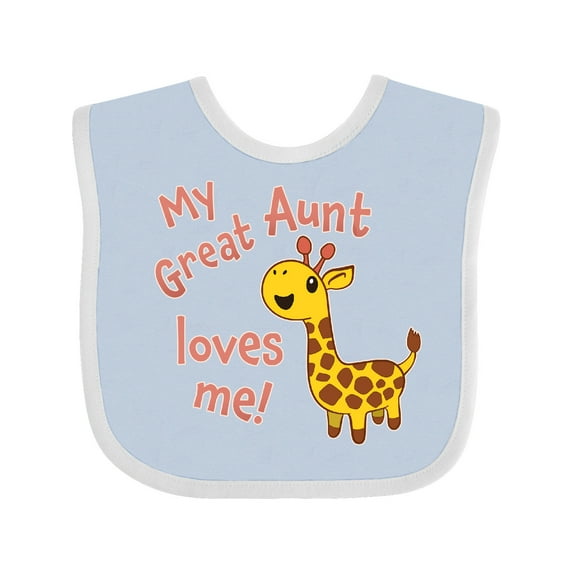Inktastic My Great Aunt Loves Me Cute Giraffe Boys or Girls Baby Bib