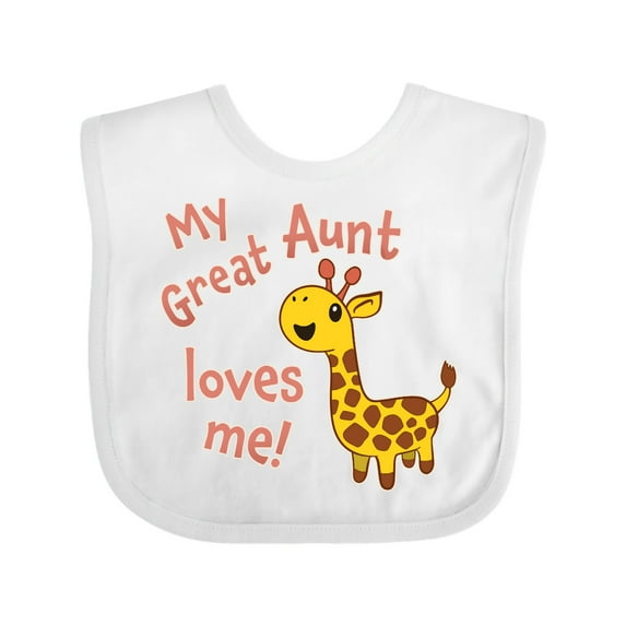 Inktastic My Great Aunt Loves Me Cute Giraffe Boys or Girls Baby Bib