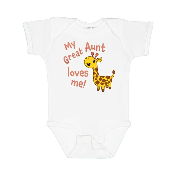 Inktastic My Great Aunt Loves Me- Cute Giraffe Boys or Girls Baby Bodysuit