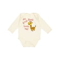 thumbnail image 1 of Inktastic My Great Aunt Loves Me- Cute Giraffe Boys or Girls Long Sleeve Baby Bodysuit, 1 of 5