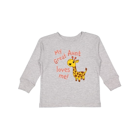 Inktastic My Great Aunt Loves Me- Cute Giraffe Boys or Girls Long Sleeve Toddler T-Shirt