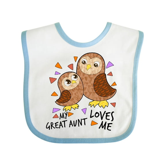 Inktastic My Great Aunt Loves Me Cute Owl Family Boys or Girls Baby Bib