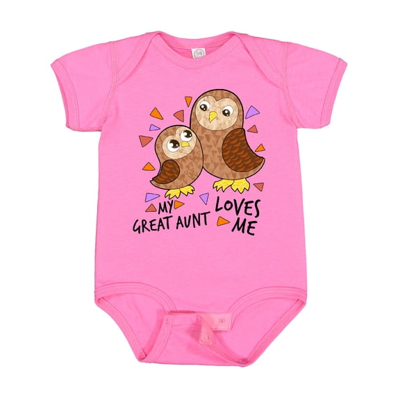 Inktastic My Great Aunt Loves Me Cute Owl Family Boys or Girls Baby Bodysuit