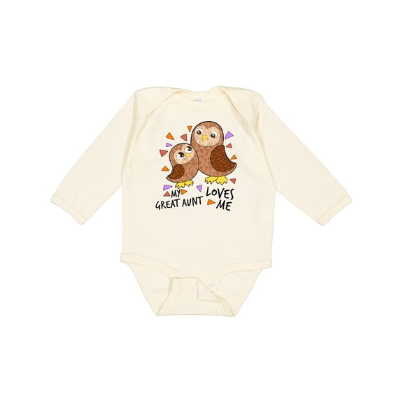Inktastic My Great Aunt Loves Me Cute Owl Family Boys or Girls Long Sleeve Baby Bodysuit
