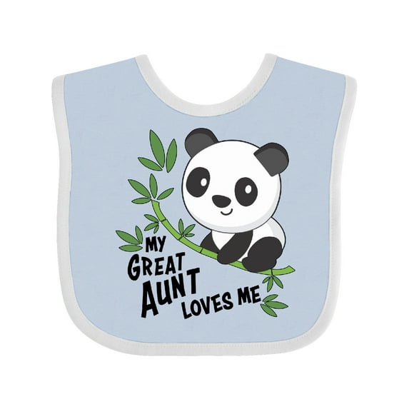 Inktastic My Great Aunt Loves Me Cute Panda Boys or Girls Baby Bib