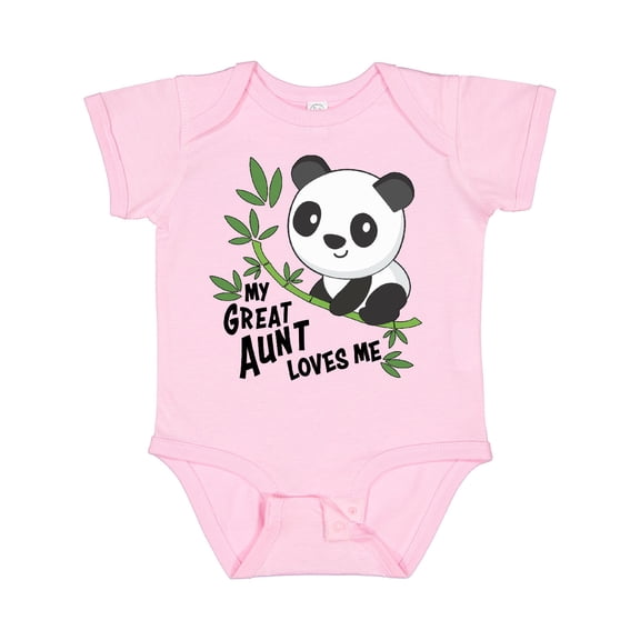 Inktastic My Great Aunt Loves Me Cute Panda Boys or Girls Baby Bodysuit