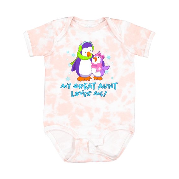 Inktastic My Great Aunt Loves Me Cute Penguins Girls Baby Bodysuit