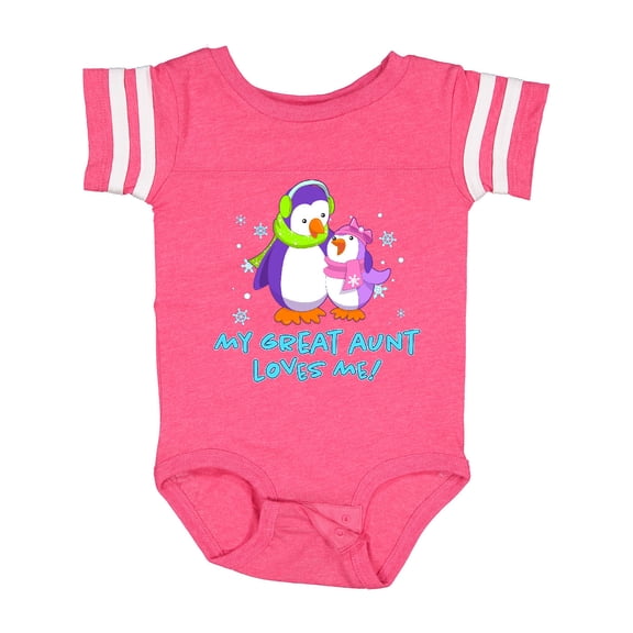 Inktastic My Great Aunt Loves Me Cute Penguins Girls Baby Bodysuit