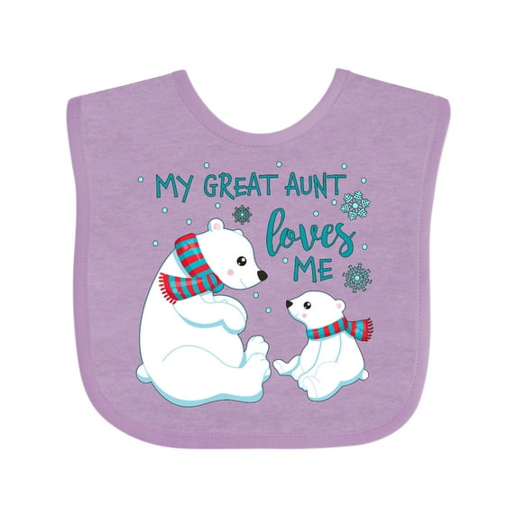 Inktastic My Great Aunt Loves Me Cute Polar Bears Boys or Girls Baby Bib