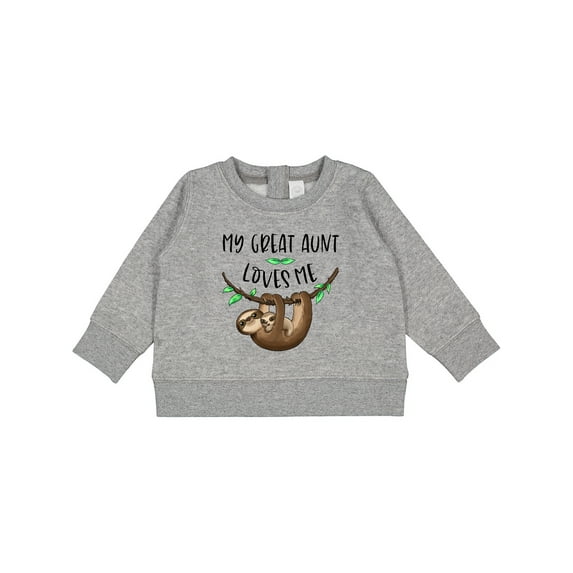 Inktastic My Great Aunt Loves Me Cute Sloth and Baby Baby Sweatshirt