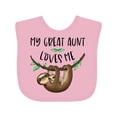 thumbnail image 1 of Inktastic My Great Aunt Loves Me Cute Sloth and Baby Boys or Girls Baby Bib, 1 of 4