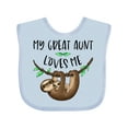 thumbnail image 1 of Inktastic My Great Aunt Loves Me Cute Sloth and Baby Boys or Girls Baby Bib, 1 of 4
