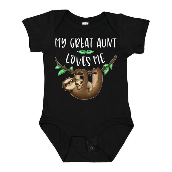 Inktastic My Great Aunt Loves Me Cute Sloth and Baby Boys or Girls Baby Bodysuit