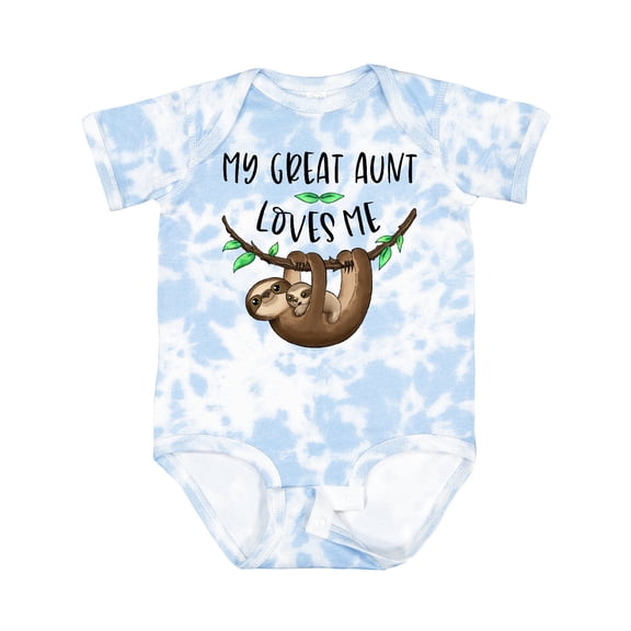 Inktastic My Great Aunt Loves Me Cute Sloth and Baby Boys or Girls Baby Bodysuit