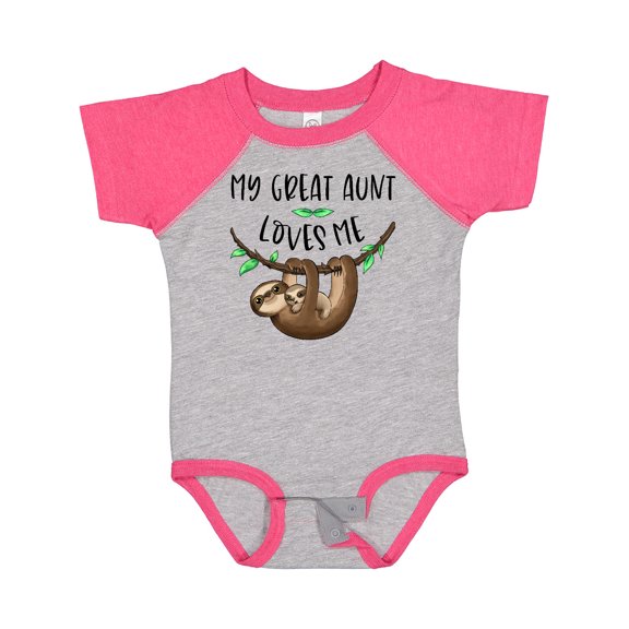 Inktastic My Great Aunt Loves Me Cute Sloth and Baby Boys or Girls Baby Bodysuit