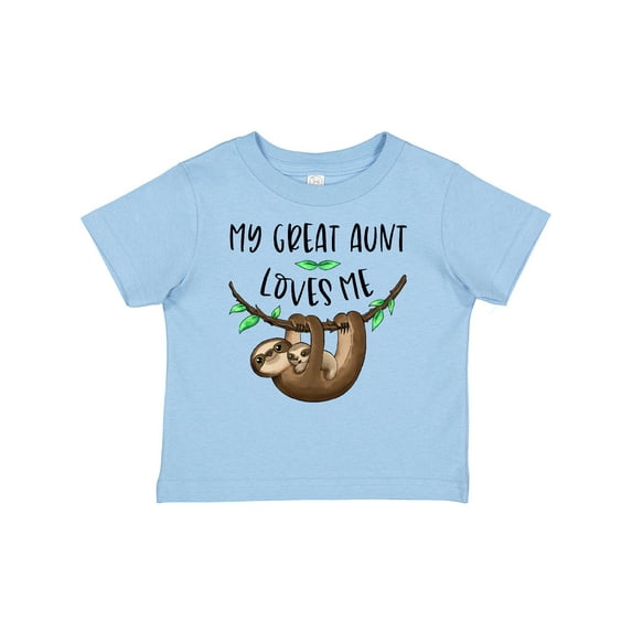 Inktastic My Great Aunt Loves Me Cute Sloth and Baby Boys or Girls Baby T-Shirt