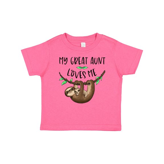 Inktastic My Great Aunt Loves Me Cute Sloth and Baby Boys or Girls Baby T-Shirt