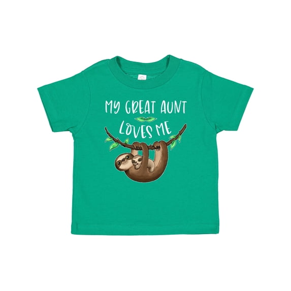 Inktastic My Great Aunt Loves Me Cute Sloth and Baby Boys or Girls Baby T-Shirt