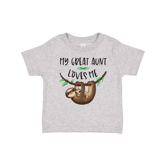 Inktastic My Great Aunt Loves Me Cute Sloth and Baby Boys or Girls Baby T-Shirt