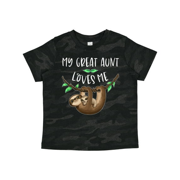 Inktastic My Great Aunt Loves Me Cute Sloth and Baby Boys or Girls Toddler T-Shirt