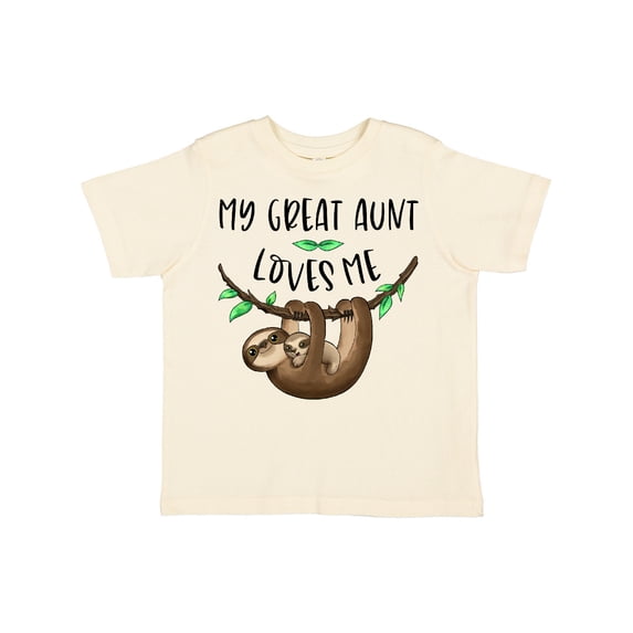 Inktastic My Great Aunt Loves Me Cute Sloth and Baby Boys or Girls Toddler T-Shirt