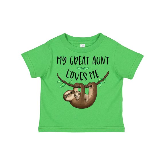Inktastic My Great Aunt Loves Me Cute Sloth and Baby Boys or Girls Toddler T-Shirt