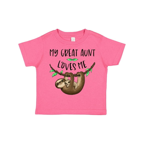 Inktastic My Great Aunt Loves Me Cute Sloth and Baby Boys or Girls Toddler T-Shirt