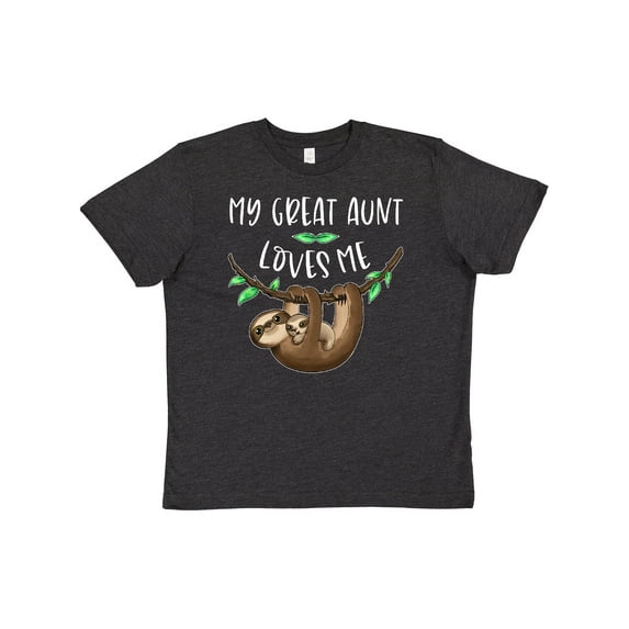 Inktastic My Great Aunt Loves Me Cute Sloth and Baby Youth T-Shirt