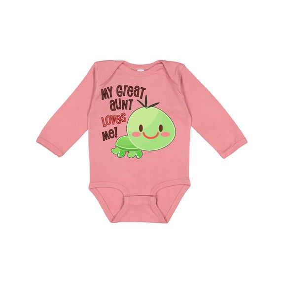Inktastic My Great Aunt Loves Me- Cute Turtle Boys or Girls Long Sleeve Baby Bodysuit